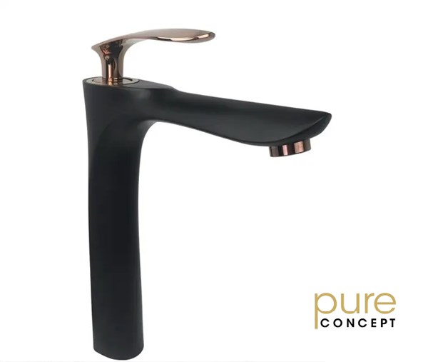 Pure Concept Swan Siyah Bakır Set Üstü Lavabo Bataryası AKF-110